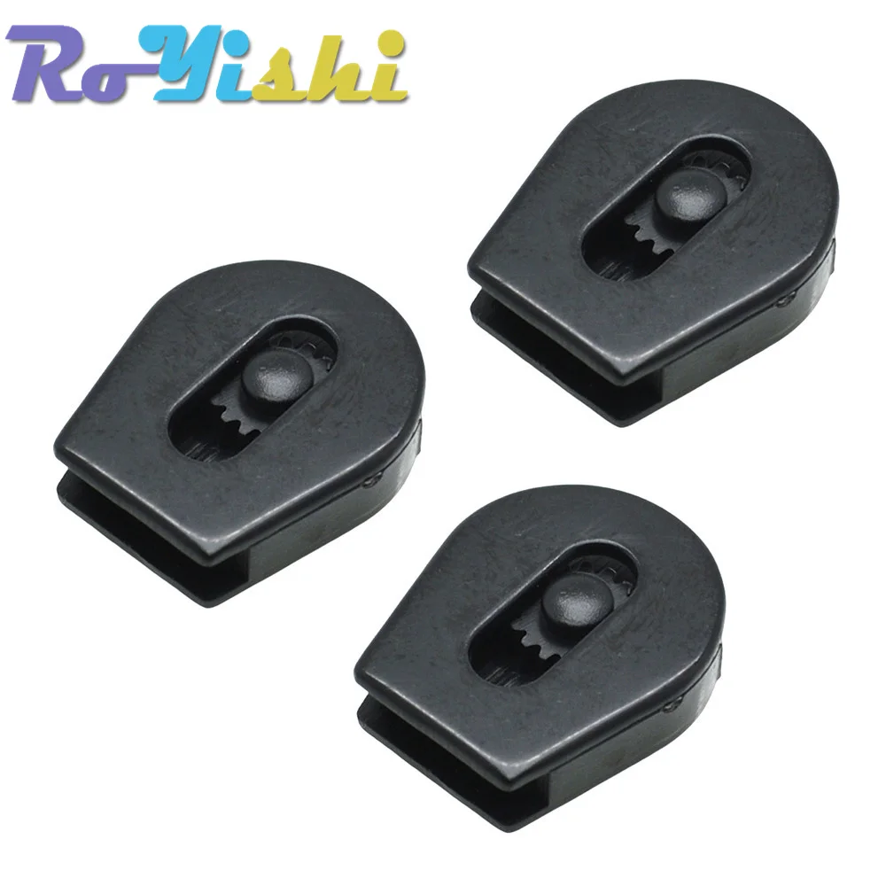 10 unids/pack 1/8 "(3mm) extremos de bloqueo de cable tapón cordón deslizante rueda de plástico cuerdas funciona bien para bolsa de tela de zapatos - imagen 5