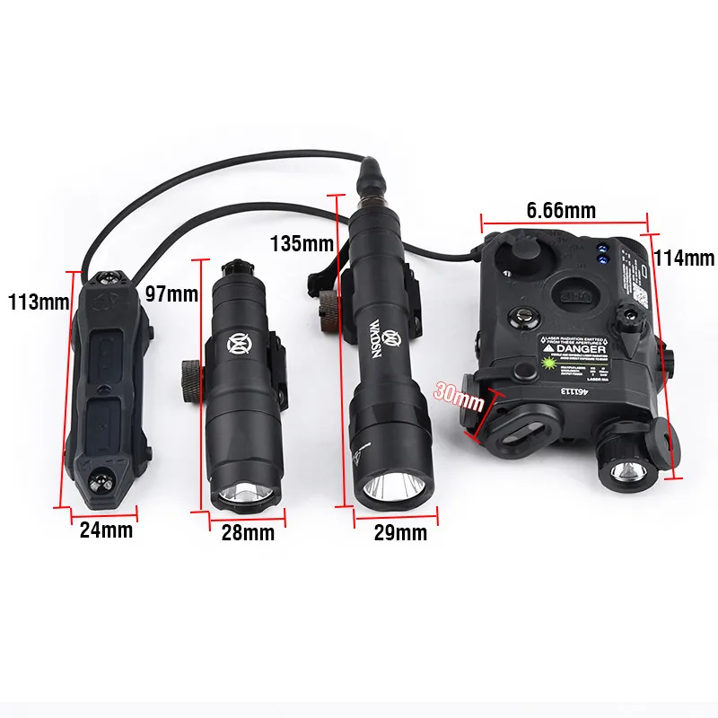 Linterna táctica UHP PEQ PEQ-15 Surefir M600 M300A AR15 Airsoft interruptor de Control Dual accesorios de caza rojo verde azul PEQ15 - imagen 3