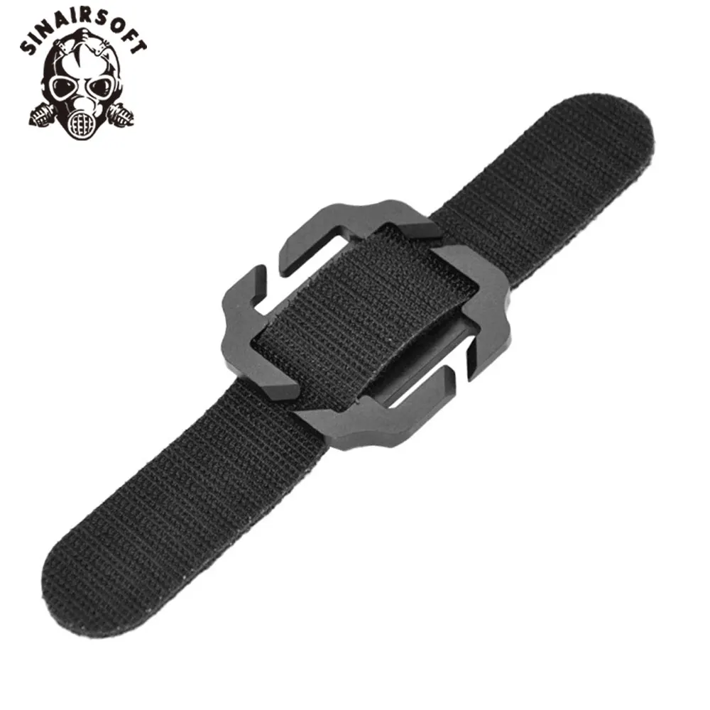 SINAIRSOFT CNC aleación de aluminio Base de montaje para linterna casco táctico y adaptador de riel para chaleco correa de correas MOLLE con gancho - imagen 3