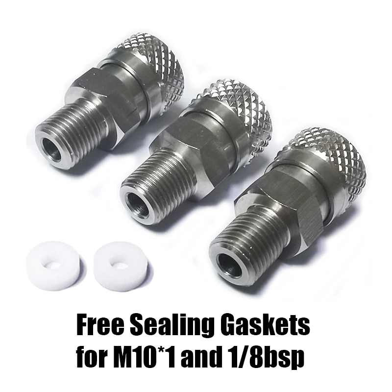 HPA Air Adaptador de carga de desconexión rápida hembra de acero inoxidable de 8 mm de alta presión 1/8BSPP 1/8NPT M10 * 1 - imagen 3