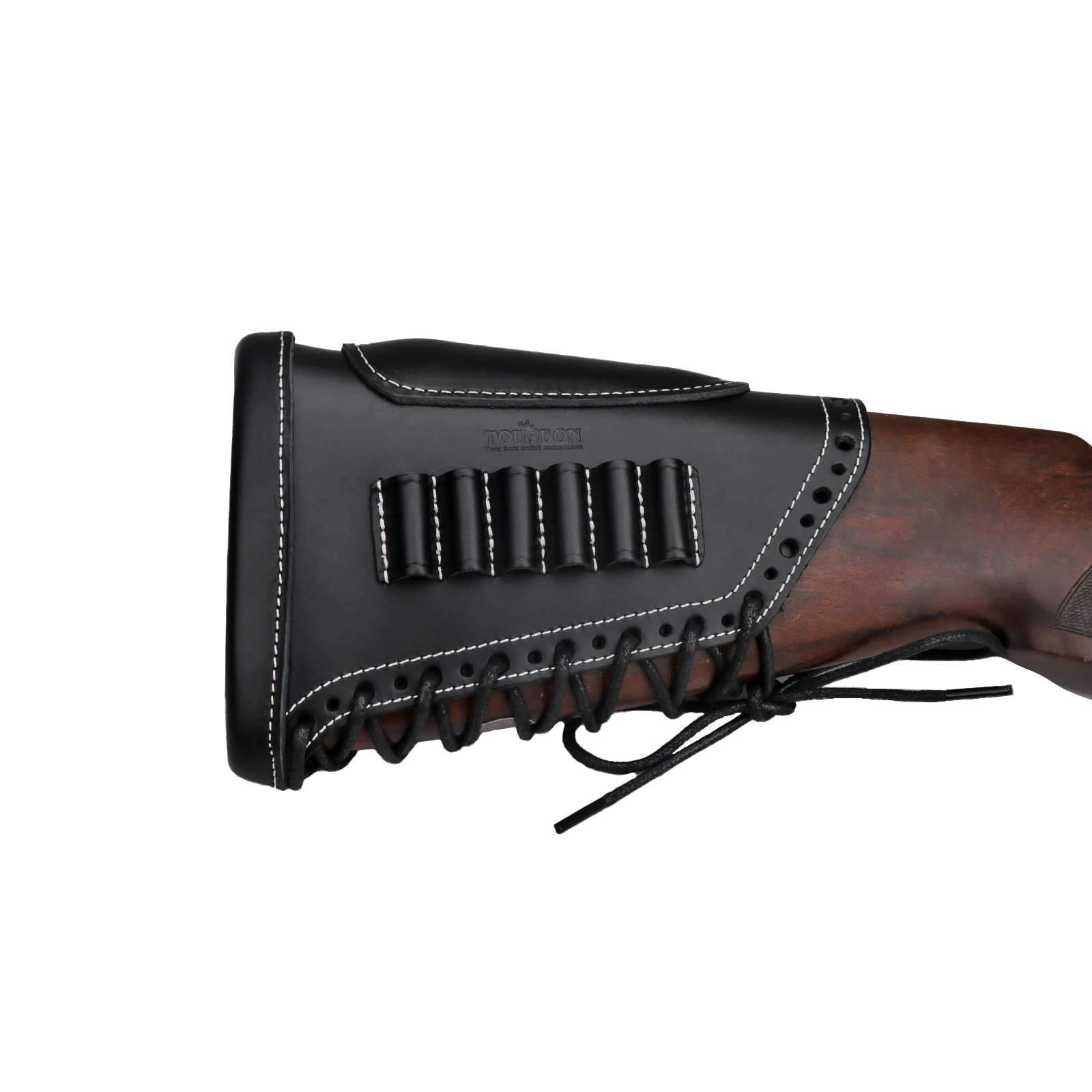Tourbon-funda de cuero para caza, almohadilla de retroceso, elevador de reposa mejillas para Rifle con soporte para cartuchos, tiro ajustable
