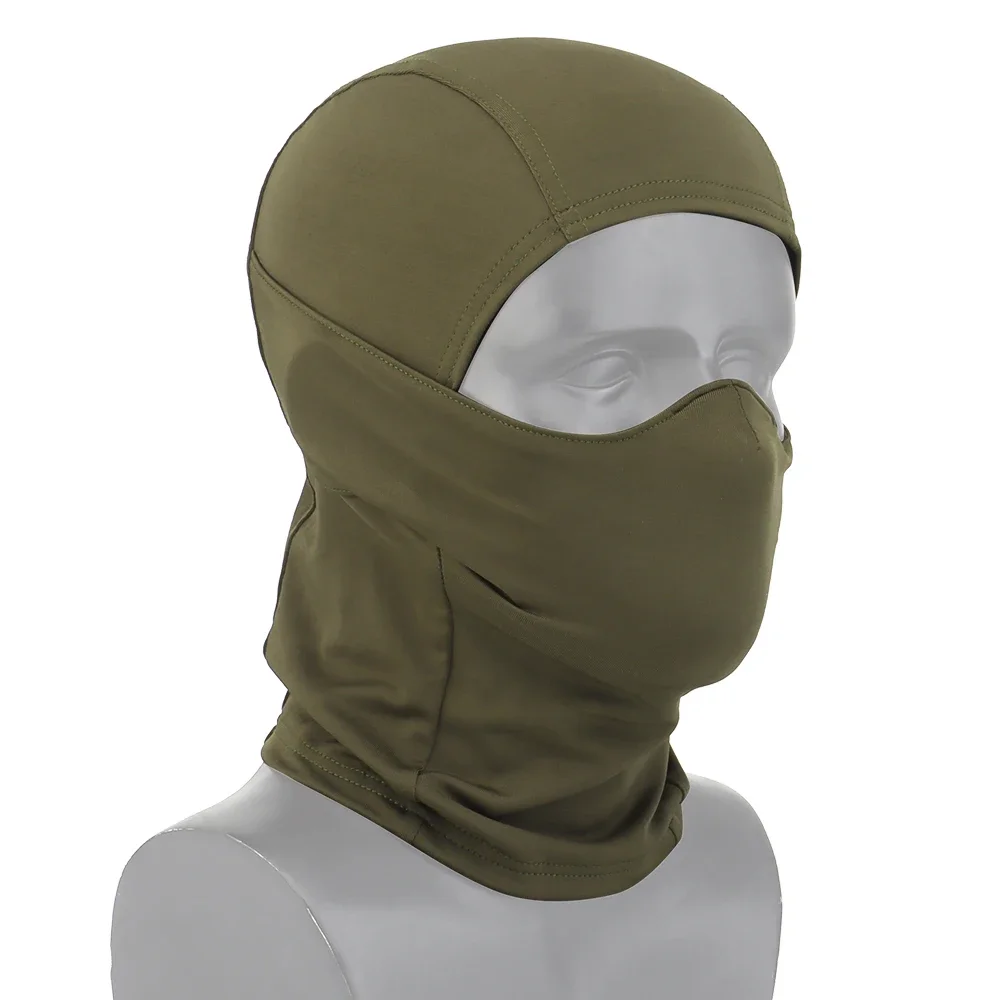 Máscara táctica pasamontañas para exteriores capucha de cabeza de silicona media cara respiración casco Airsoft caza CS gorra de protección solar camuflaje verde - imagen 2