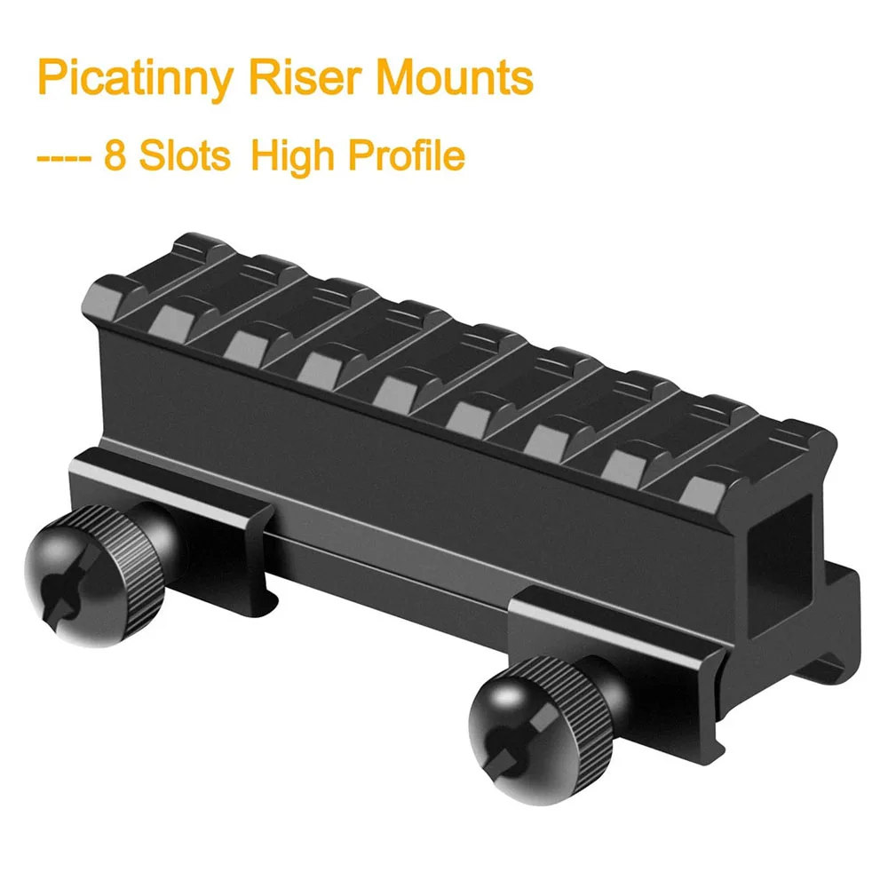Soportes elevadores Picatinny de perfil alto y bajo, 8 ranuras, soporte elevador de riel Picatinny con diseño transparente para óptica de alcance - imagen 4