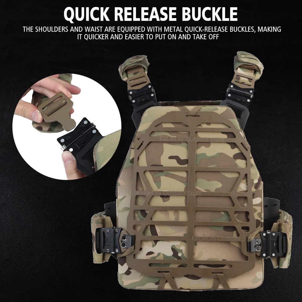 PFM chaleco táctico de caza Modular S & S, armadura protectora ligera, portador de placa, militar, Ejército CS, Airsoft, Paintball - imagen 3