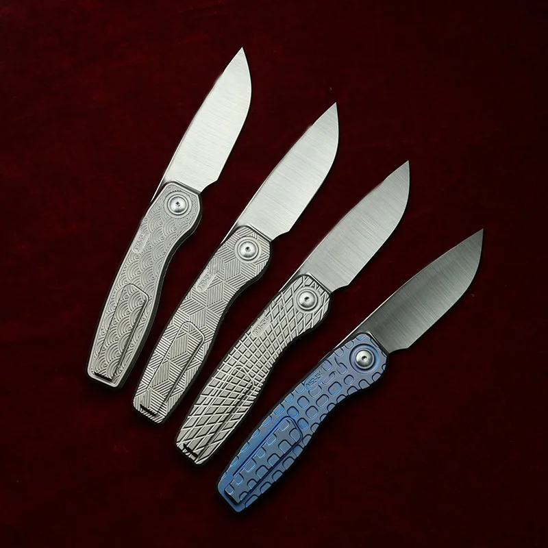 LEMIFSHE Mini FSD cuchillo plegable EDC titanio con rodamientos cerámica - imagen 2