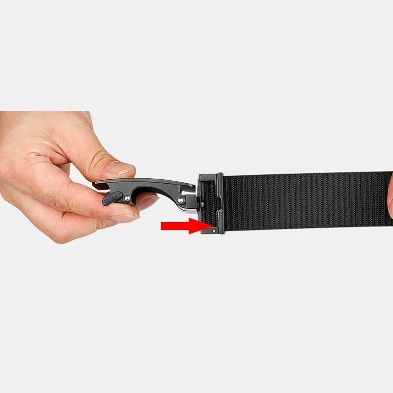 Cinturón tejido de nailon con hebilla giratoria para hombre, cinturón informal que combina con todo, hebilla de aleación, cinturón de lona de dos tonos, nuevo estilo - imagen 5