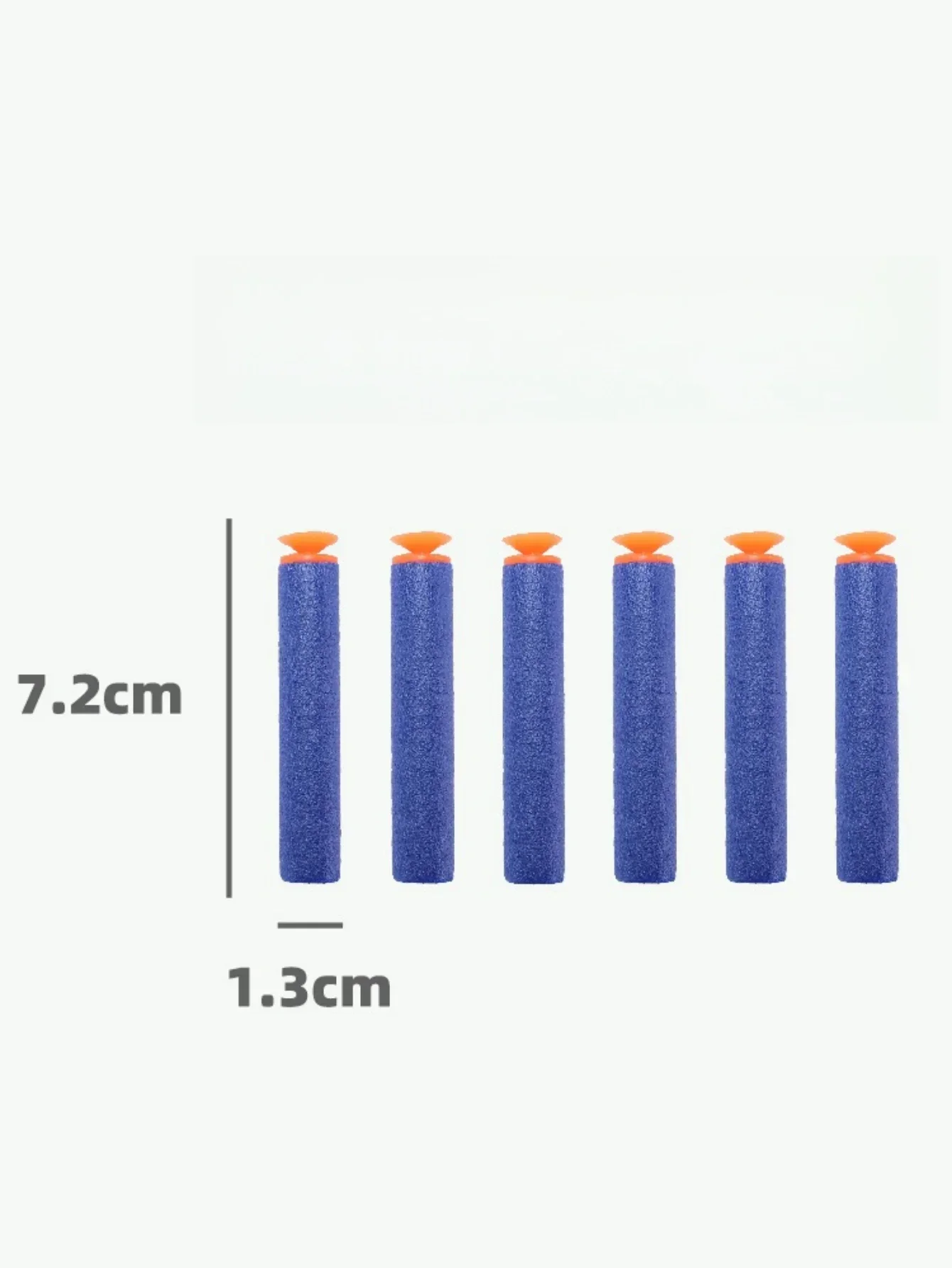 Más de 6 orejas viejas 7,2 cm Blue100pcs para balas suaves dardos cabeza redonda recarga esponja dardos niños juguete pistola balas para N - imagen 5