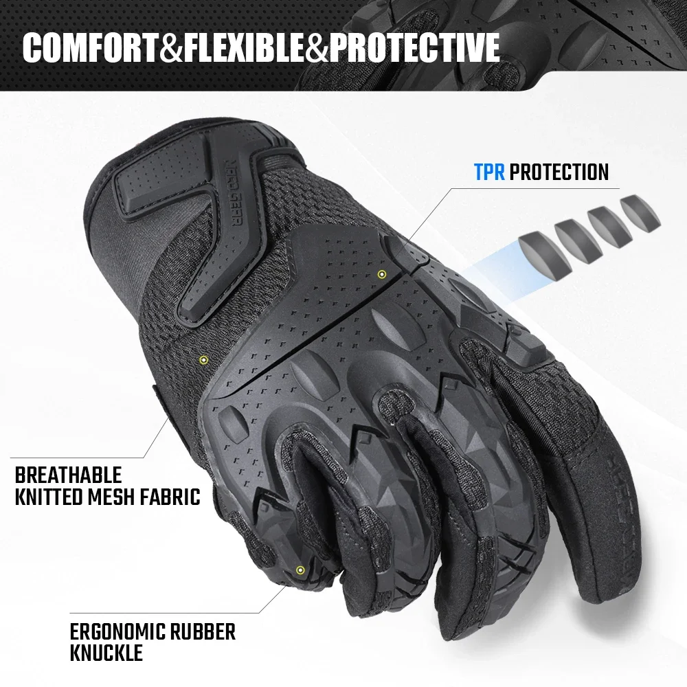 Guantes tácticos de pantalla táctil para hombre, equipo de protección antideslizante, transpirable, para deportes, caza, Paintball, combate, senderismo, trabajo y bicicleta, color negro - imagen 5