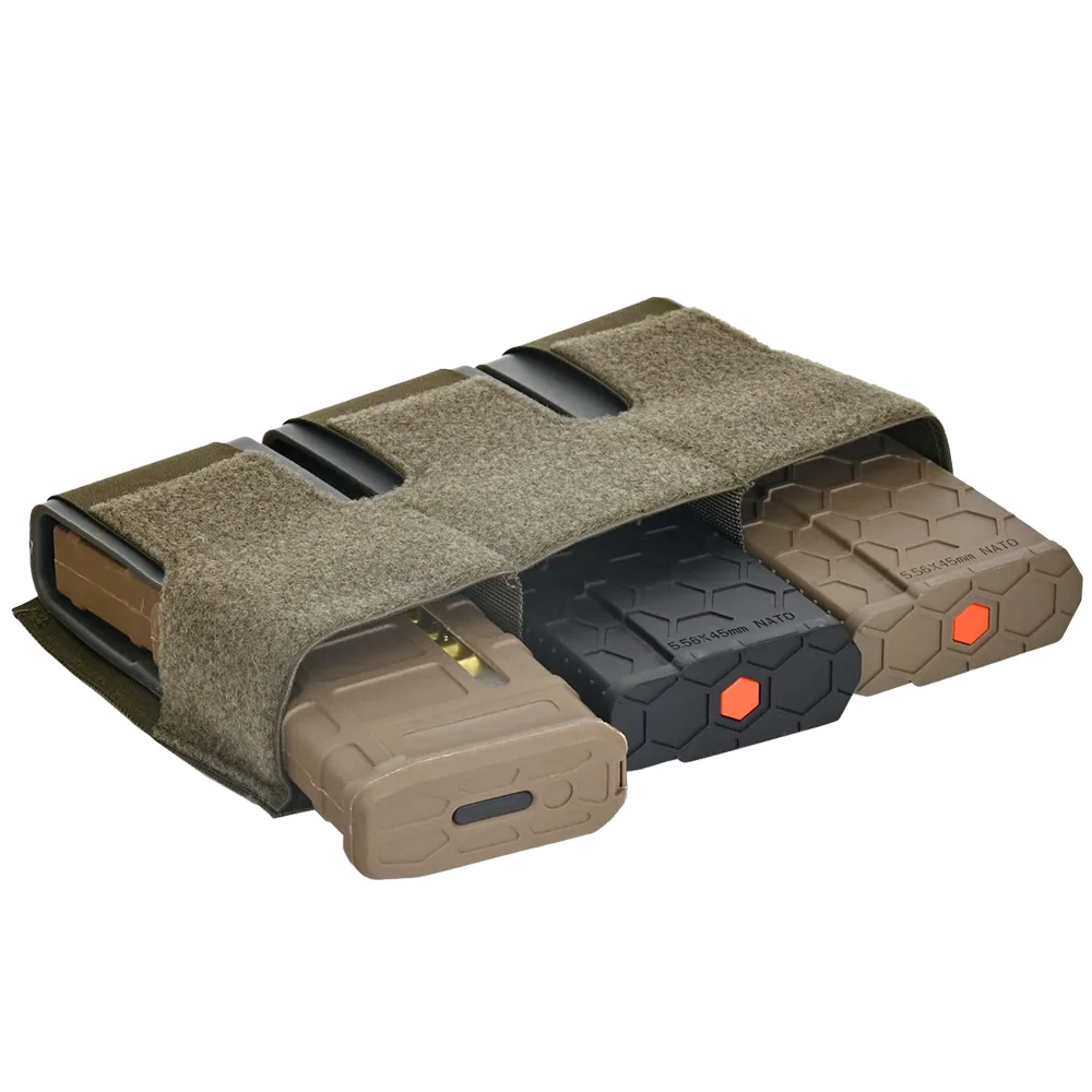 Bolsa para revistas KTS Triple 556, Clips integrados, recuperación rápida M14 M16 AR15 MAG, Rifle con solapa frontal, portador de placa FCSK, chaleco de caza - imagen 5