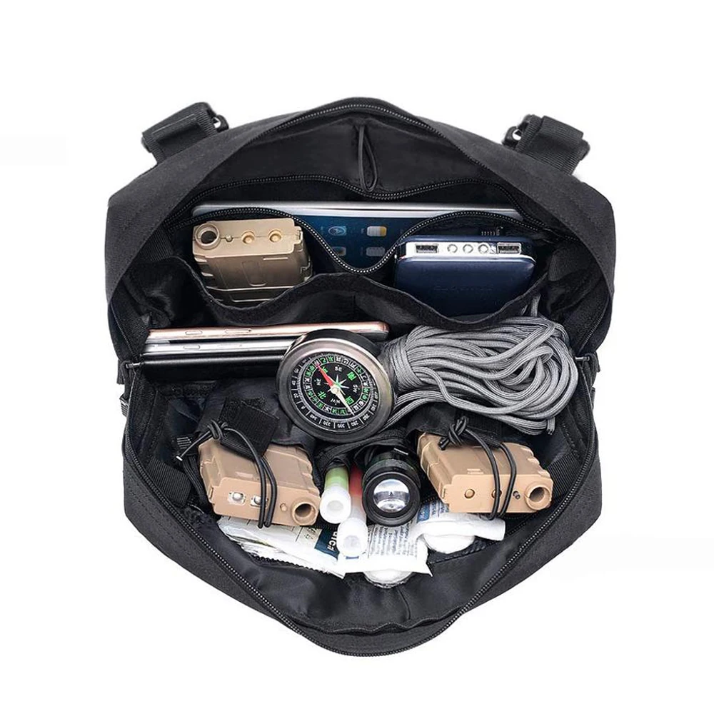 Mochila de pecho táctica de Hip Hop para hombre, bolsa de herramientas Molle multifuncional ajustable, bolso de hombro, chaleco táctico - imagen 2