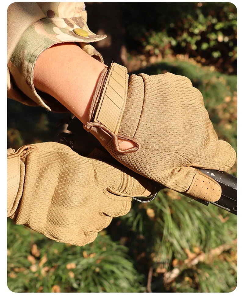 Guantes con pantalla táctil para todos los dedos, guantes tácticos militares transpirables de malla, guantes protectores todoterreno para motocicleta, equipo de camping - imagen 2