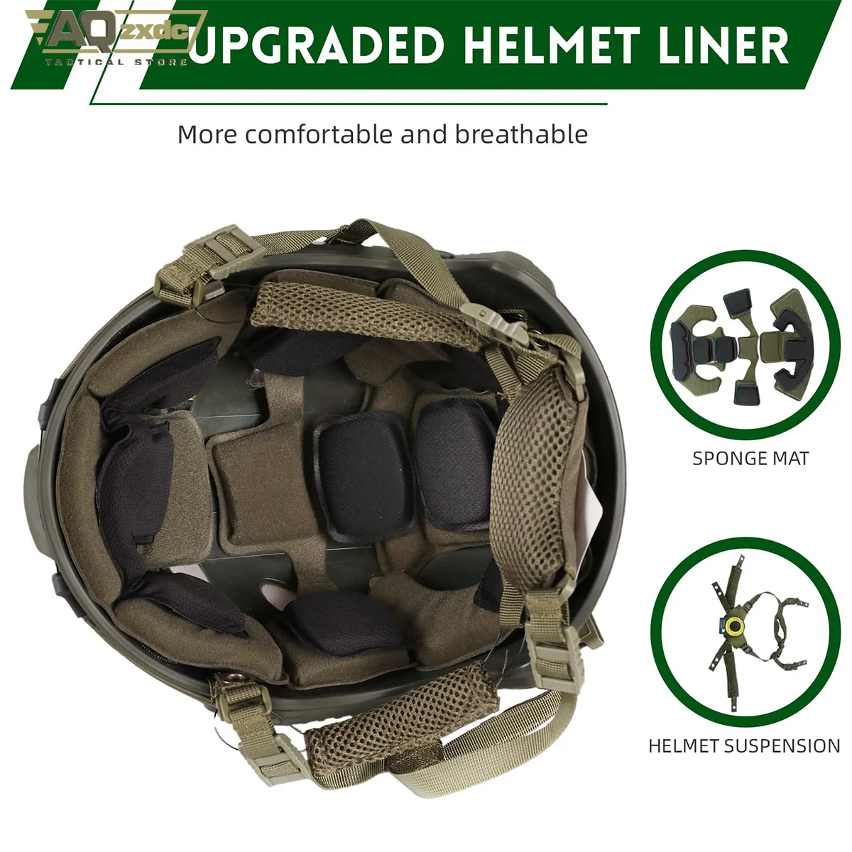 AQzxdc Casco táctico con auriculares, 4 en 1 ajustable mejorado con funda para casco para Airsoft Cosplay Equipo militar Juego de guerra - imagen 3