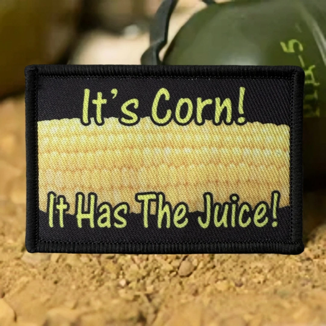 ¡Es maíz! ¡Tiene el jugo! Parche de insignia de moral táctica, parches de gancho y bucle impresos para ropa, pegatina para mochila del ejército militar - imagen 2