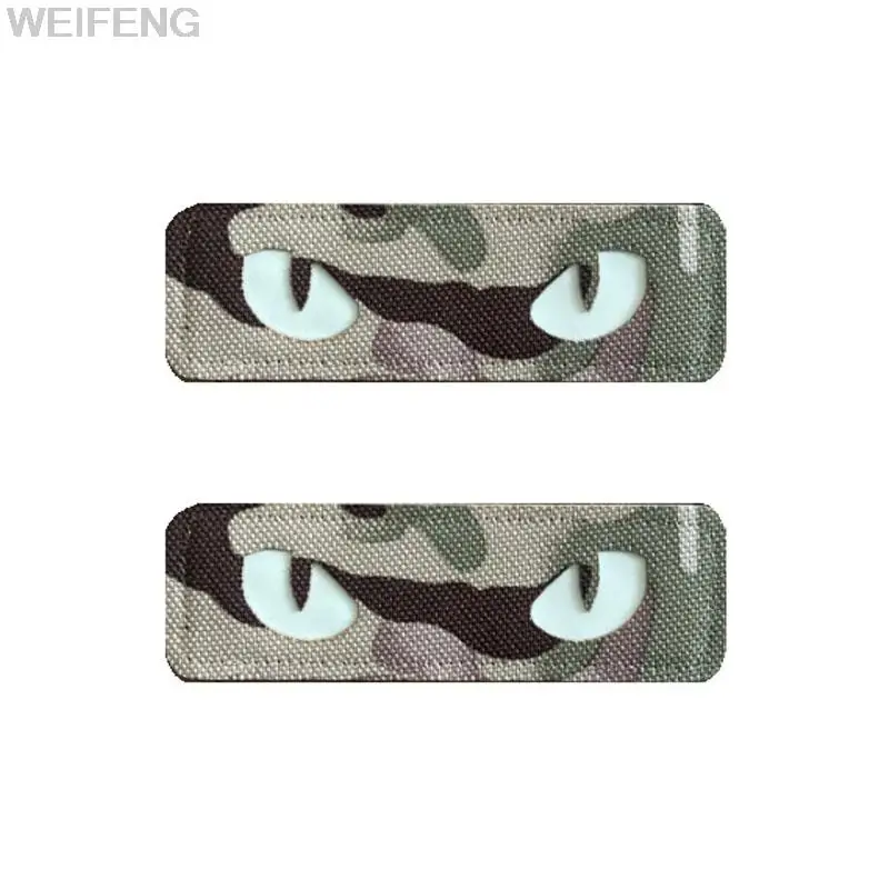 Parche noctilucente reflectante táctico con ojos de gato, insignia de combate que brilla en la oscuridad, parche de identificación para casco táctico, uniforme de mochila - imagen 4