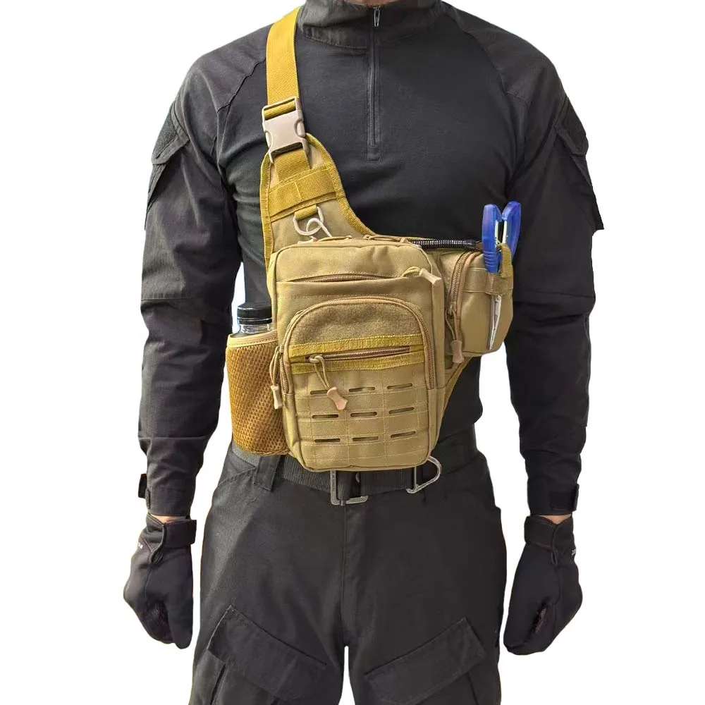 Bolso cruzado impermeable y transpirable liso para hombre, bolso práctico ligero deportivo, bolso deportivo al aire libre para hombre, informal Tr - imagen 3