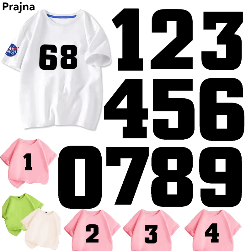 Transferencia de Calor DIY 0-9 Número de planchar en la ropa parche de ropa pegatinas térmicas de calor planchado apliques número camiseta DIY - imagen 3