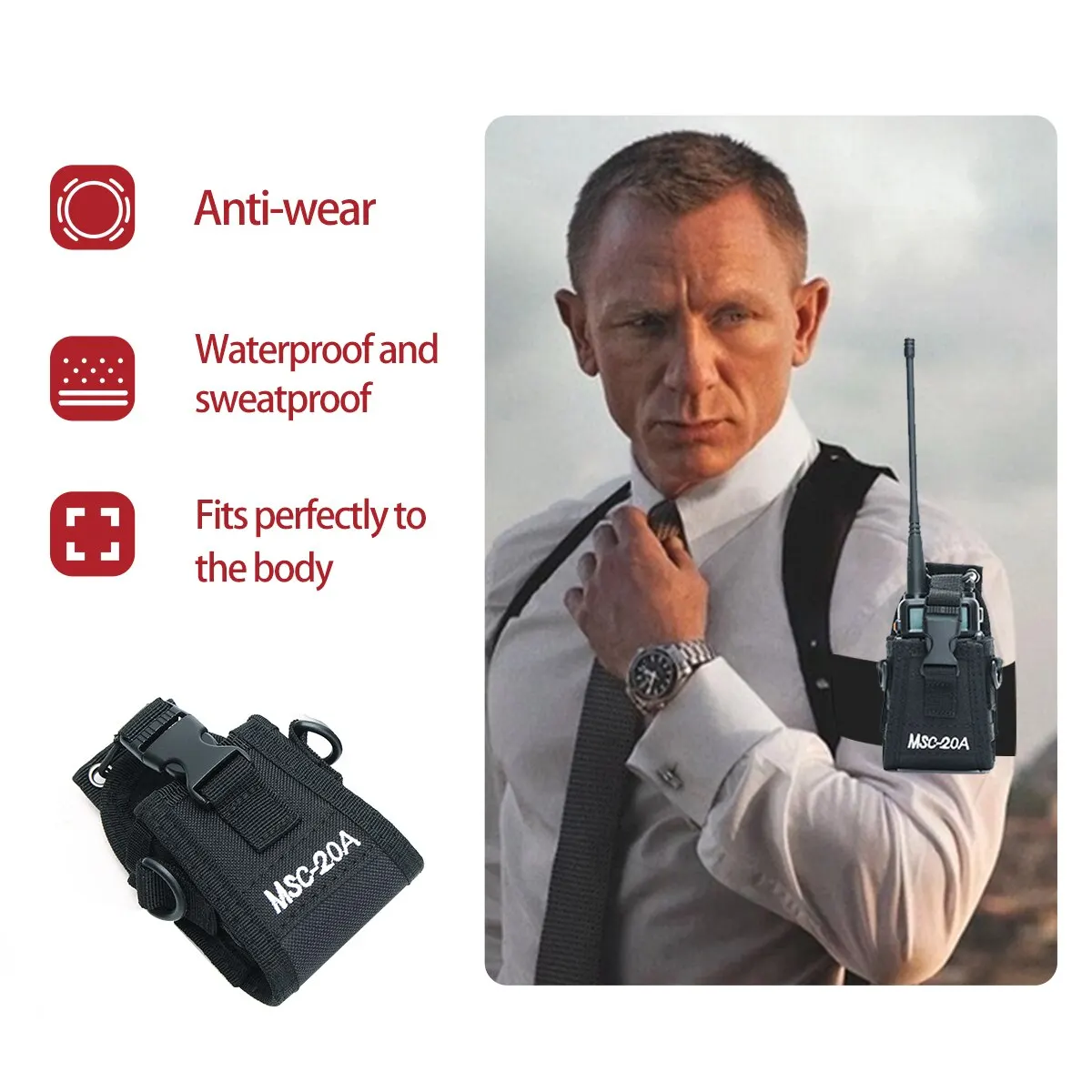 Bolsa táctica para Walkie Talkie, bolsa Oxford Molle para Radio, deporte al aire libre para Baofeng UV 5R Quansheng UV K5, funda para interfono - imagen 3