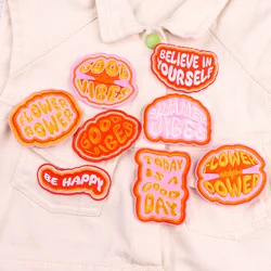 Parche bordado de letras para ropa, parches termoadhesivos para planchar, apliques de costura, bricolaje