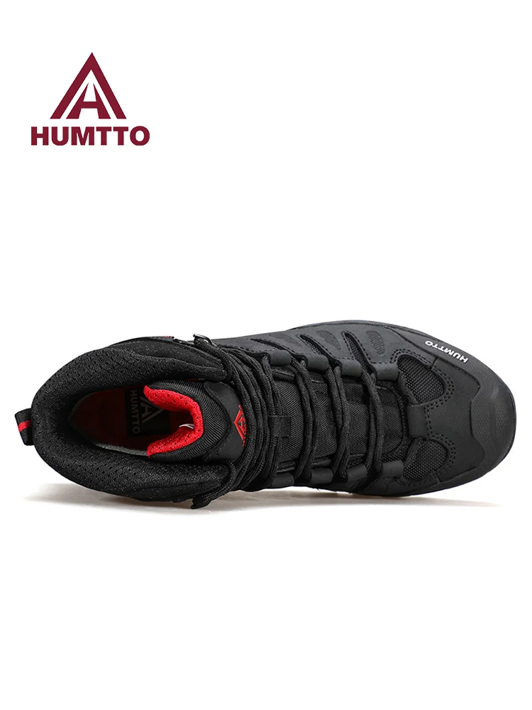 HUMTTO-zapatos de senderismo de piel de vaca para hombre, botas de caza impermeables, botas tácticas de combate en el desierto, botines de trekking, zapatillas cálidas para hombre y mujer - imagen 4