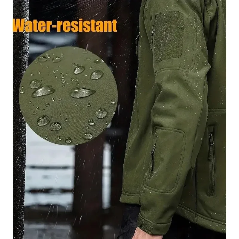 Chaquetas tácticas de invierno para hombre, chaqueta militar suave con capucha, ropa de trabajo cálida, abrigos Bomber de combate resistentes al desgaste, abrigos de caza para escalar - imagen 5