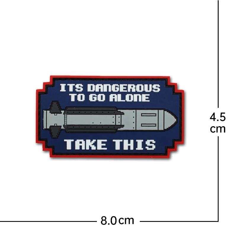 Parches de goma de PVC de dibujos animados de arma de píxel, brazalete militar táctico de alta calidad, insignia, gancho, pegatina de tela, aplique de emblema de hombro - imagen 5