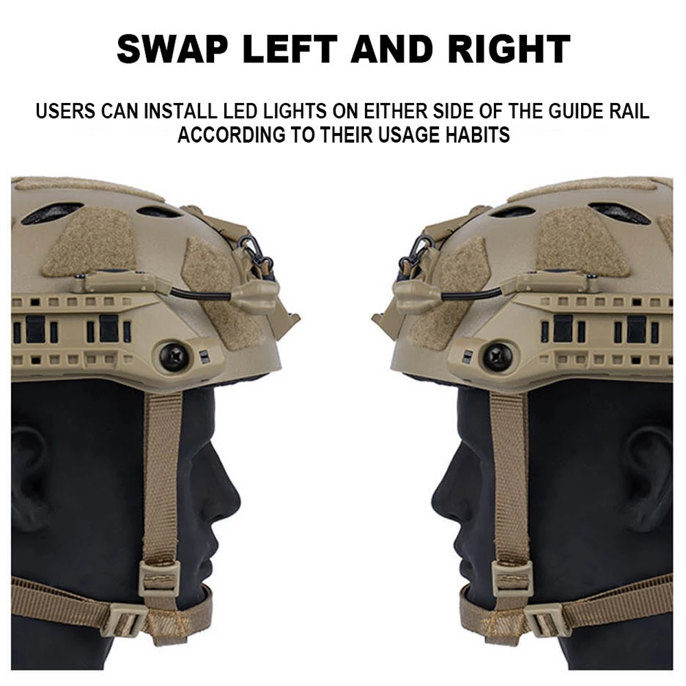 Linterna táctica para casco con riel modular arco LED IR - imagen 5