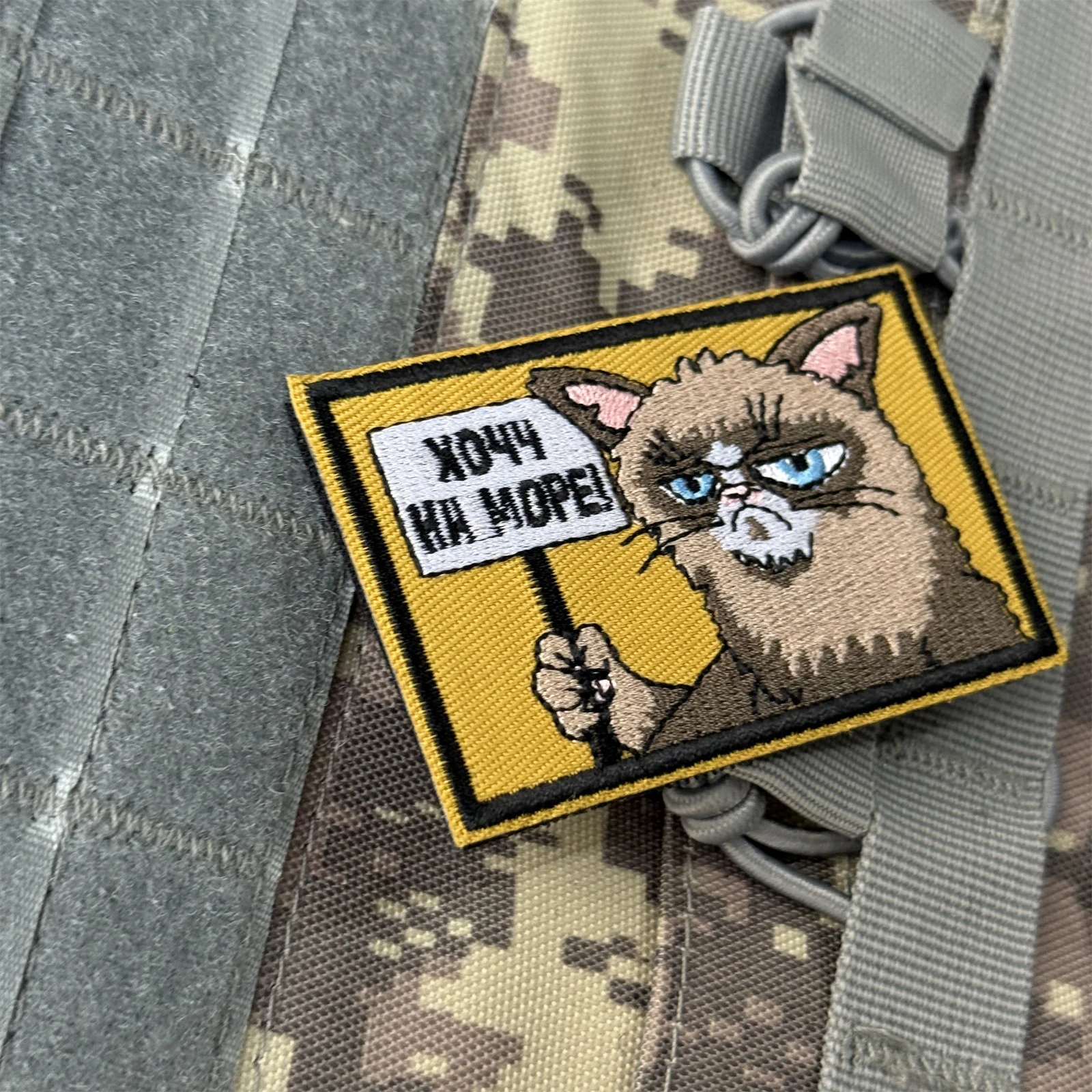 Parche táctico Chevron Morale "Quiero ir al mar", parches de gancho y bucle bordados para ropa, pegatina para mochila del ejército militar - imagen 3