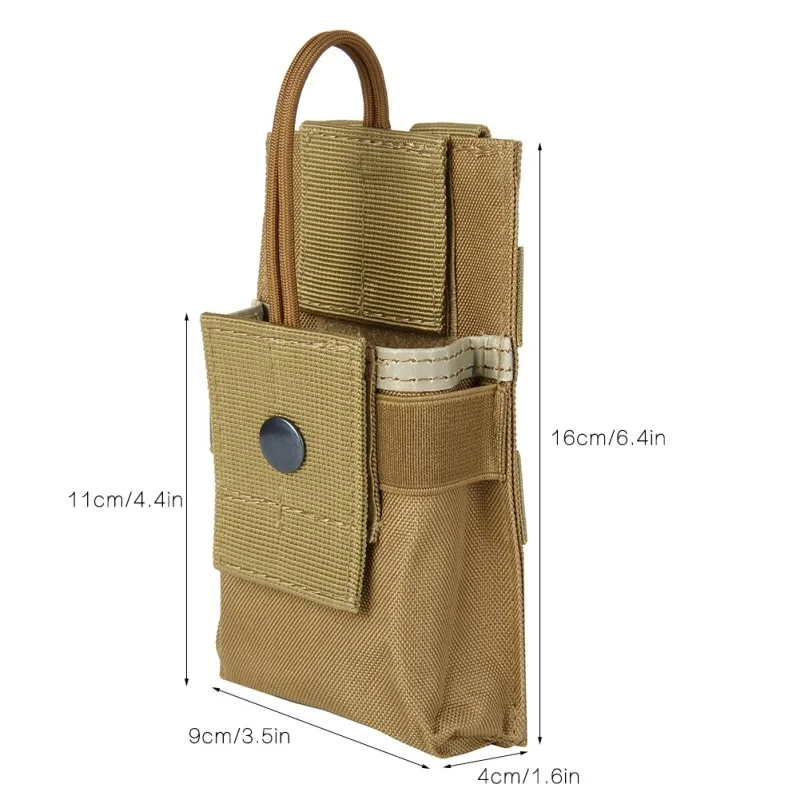 Bolsa de Radio táctica 1000D para Walkie Talkie, soporte para teléfono, cinturón de cintura de caza, EDC, Molle - imagen 3