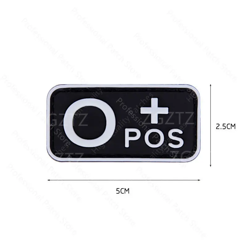 Parche de tipo de sangre de PVC 3D Negativo Positivo, parche militar de gancho y bucle para coser, insignia para mochilas, 5x2,5 cm - imagen 5