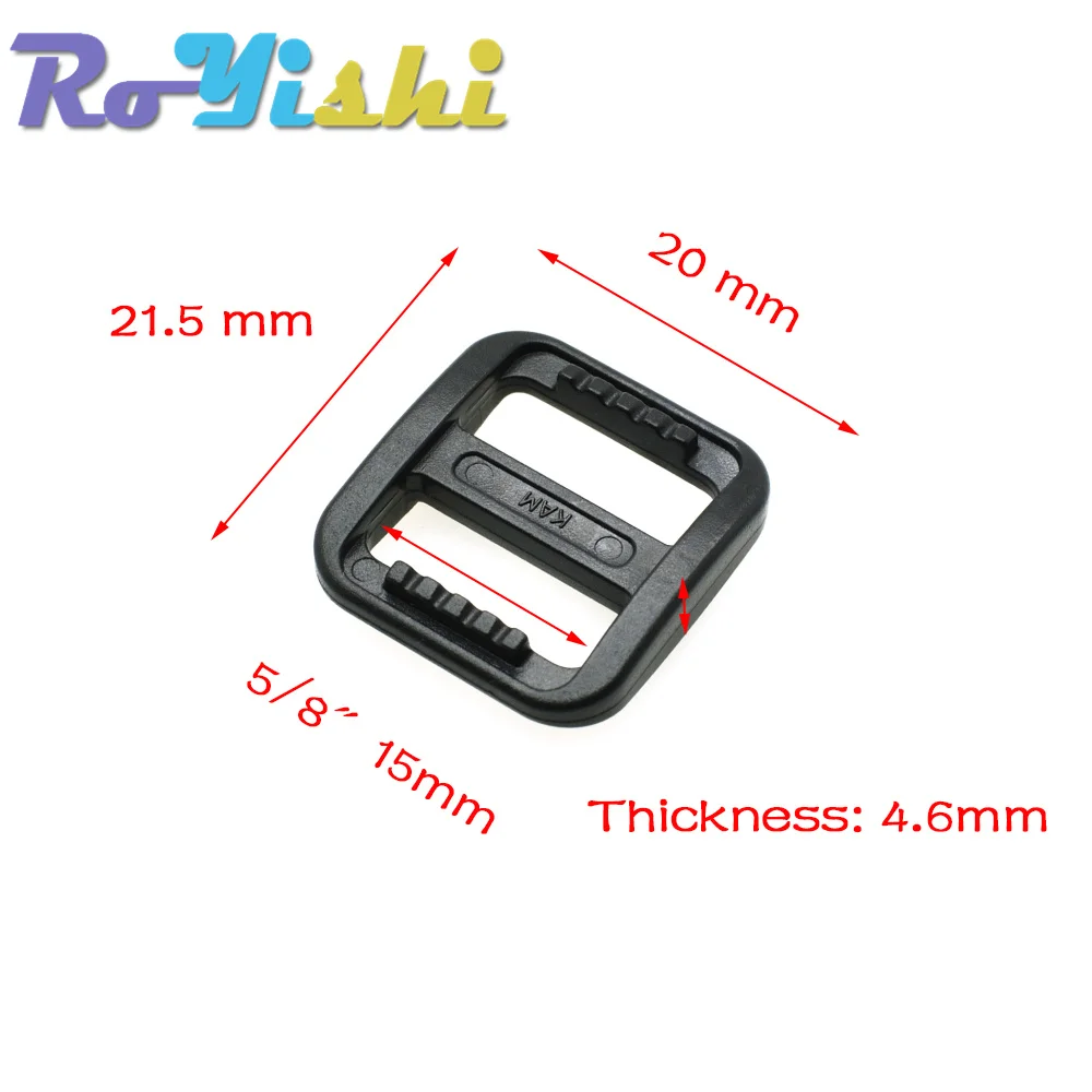 Deslizador de plástico triple Glide, hebillas ajustables, correas de mochila de estilo más ancho, color negro, 100 unids/lote por paquete - imagen 4