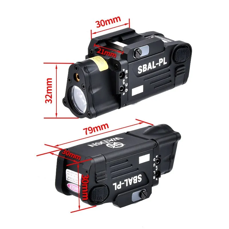 Luz LED láser táctica CNC SBAL-PL, arma de caza, linterna, pistola láser SBAL roja y verde, luz colgante de explorador constante y estroboscópica - imagen 4