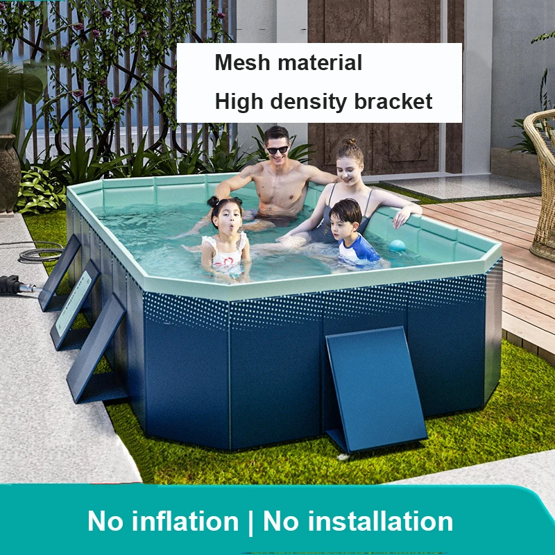 Piscina portátil para familia, niños, adultos, marco plegable, gran hogar, familia, sin piscina inflable, jardín - imagen 3