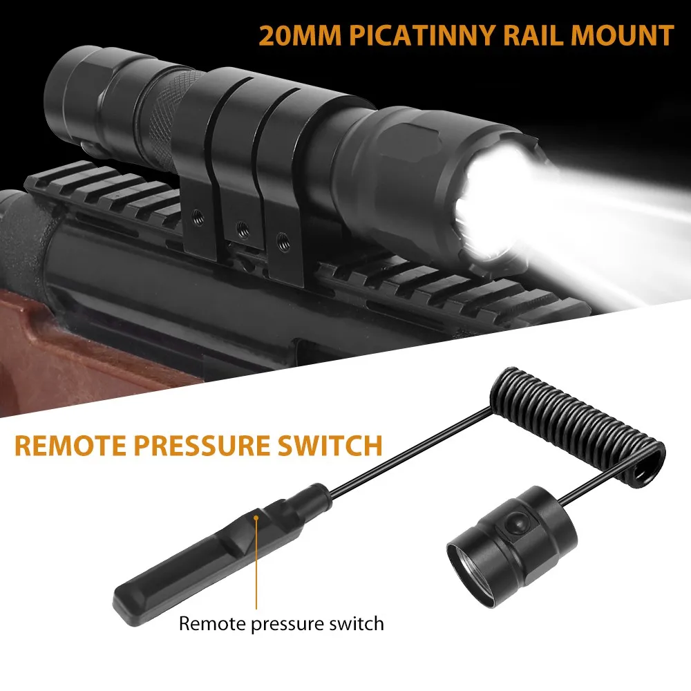 Linterna táctica LED recargable con interruptor de presión para airsoft - imagen 2