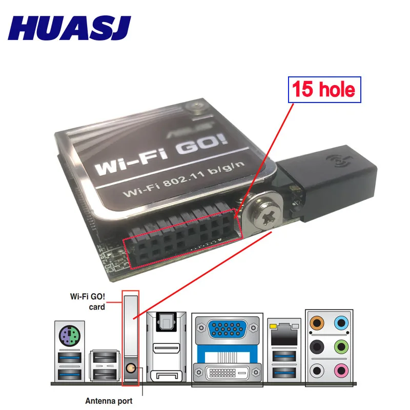 Tarjeta Wifi Go AW-NE186H AR5B125 802,11 b/g/n para Asus Z97 Z87 Z370 P8Z77 Z490 B550M, placa base de ordenador - imagen 2
