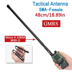 ABBREE GMRS-48CM Antena táctica SMA 48cm para Baofeng