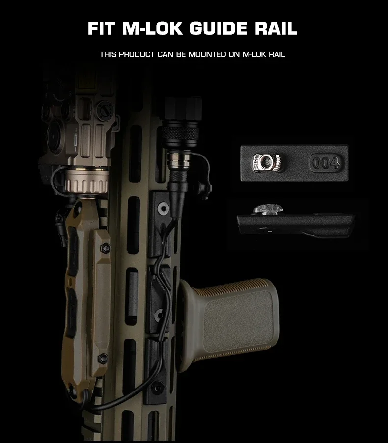 Accesorios para pistola de caza, Riel de piezas de nailon de 6 M-LOK, soporte de Cable Modular, cables de Control para linternas láser, limpio y resistente - imagen 4