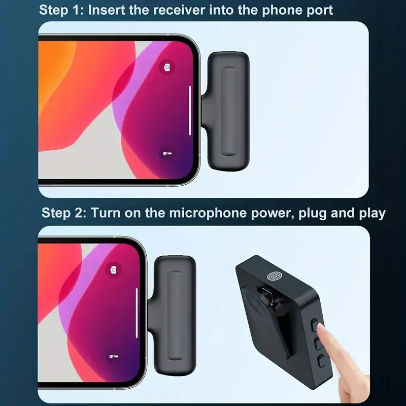 Sistema de micrófono Lavalier inalámbrico X1, micrófono de grabación de voz y Audio y vídeo para iPhone, Android, teléfono móvil, portátil, PC en vivo - imagen 5