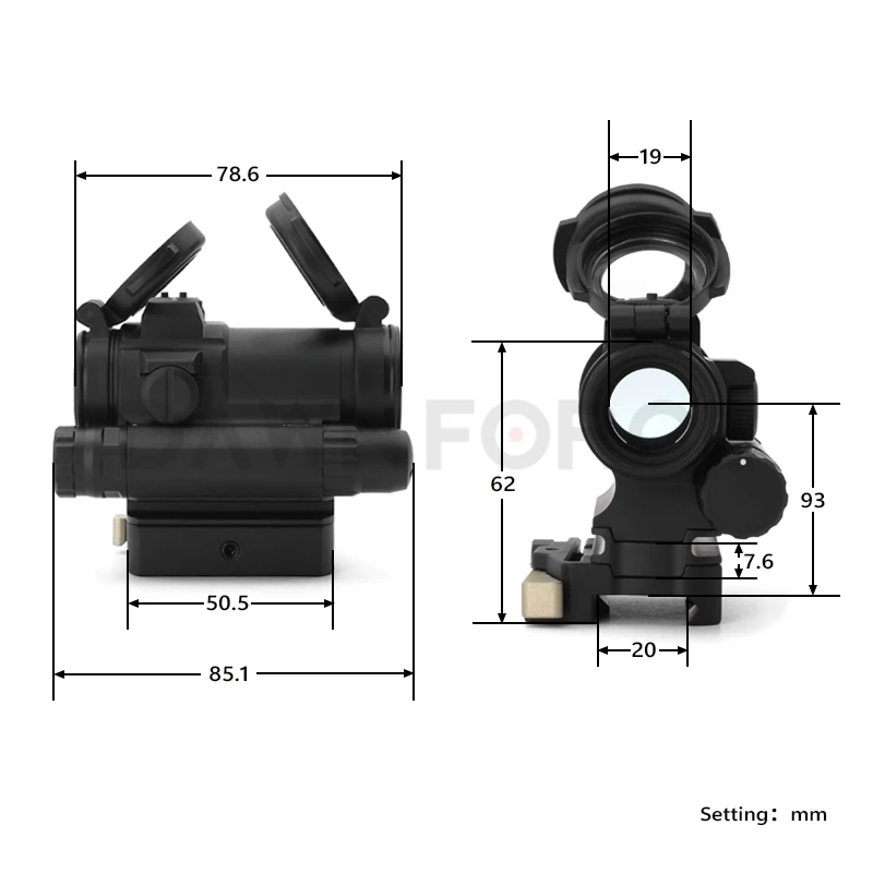 Mira M5S para caza Airsoft, marcas completas, Punto Rojo 2 MOA para Precisión y adquisición rápida de objetivo con soporte, nuevo - imagen 3