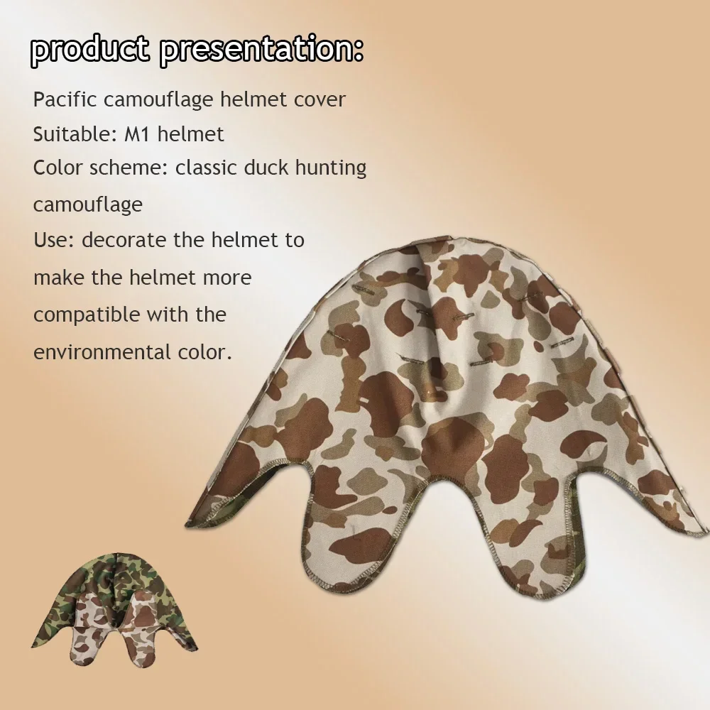 Funda para casco M1 de la Segunda Guerra Mundial de EE. UU., réplica de soldado americano de camuflaje estilo camuflaje de algodón para colección de historia - imagen 5