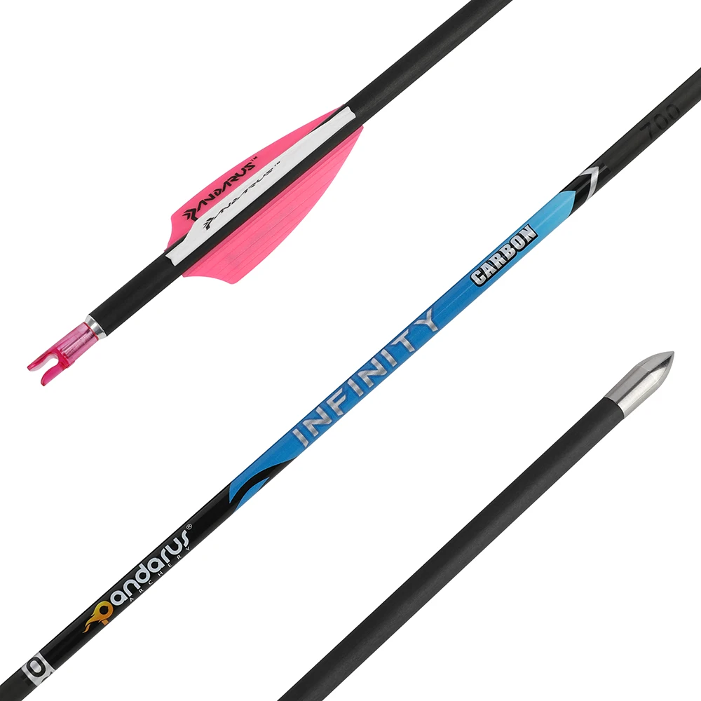 12 Uds flecha de carbono puro SP 400 500 600 700 800 900 1000 ID4.2mm eje de flecha paletas de goma arco tiro con arco objetivo de tiro competitivo - imagen 3