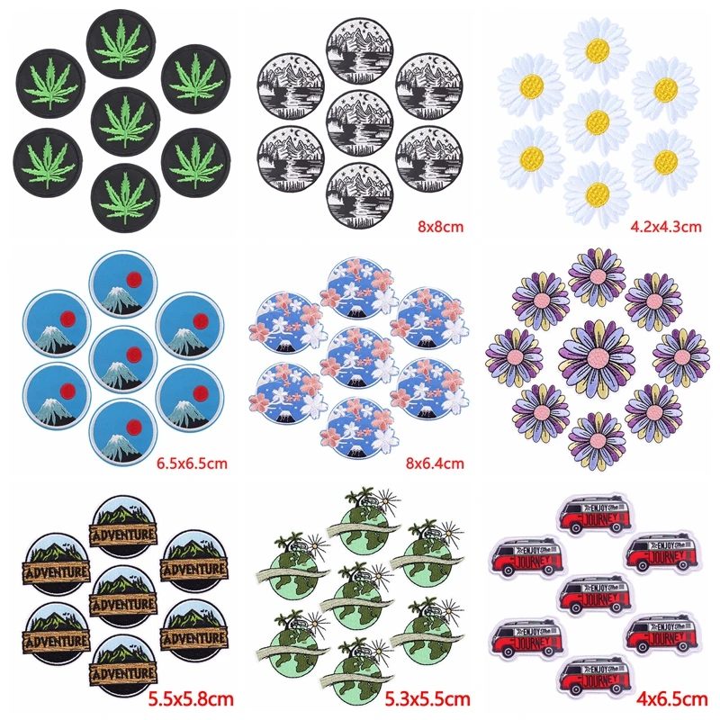 10 unids/lote parche de coche parches para planchar para ropa aventura al aire libre parches bordados para ropa parche bordado pegatinas DIY - imagen 2