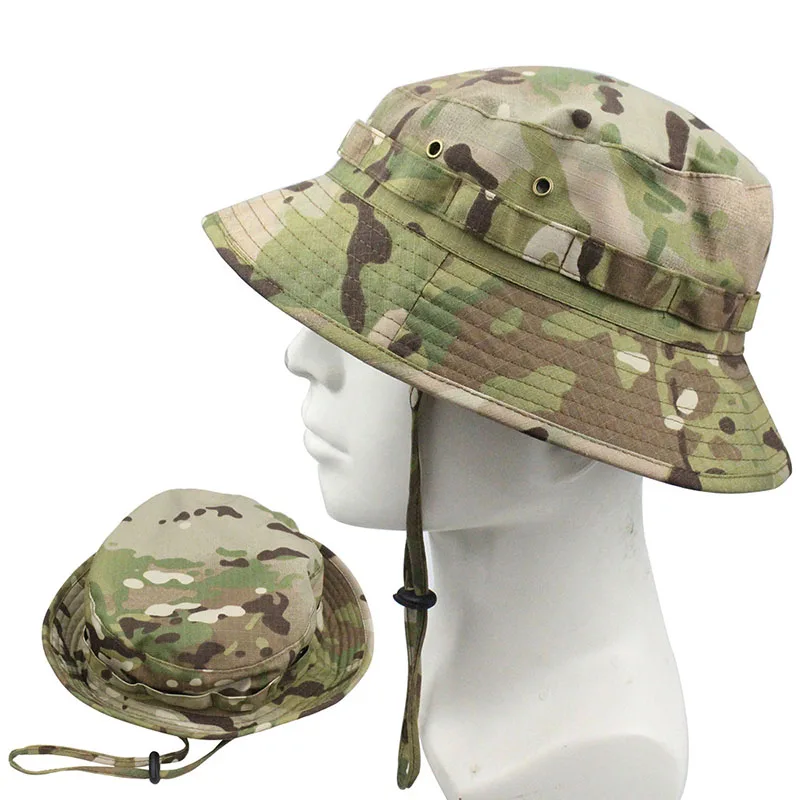 Boonie-Gorra táctica de camuflaje para hombre, sombrero de camuflaje para deportes al aire libre, gorra de cubo para el sol, pesca, senderismo, caza - imagen 3