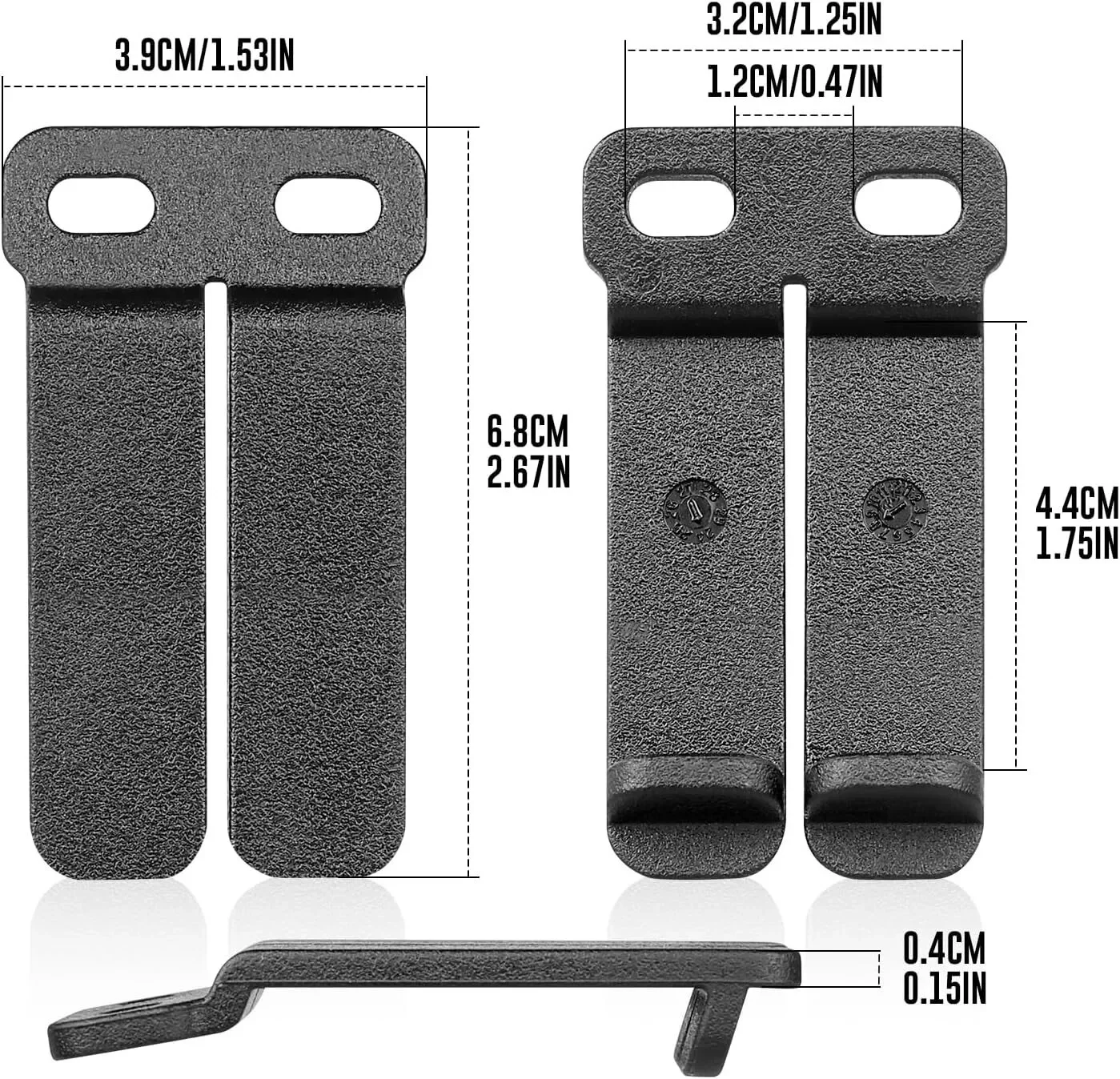 IWB&OWB Clip para cinturón con funda para pistola, ajustable de 1,75 pulgadas, 1 paquete, arandelas de Metal, tornillos, postes de encuadernación con ranuras, se adapta a fundas y fundas para cuchillos - imagen 3