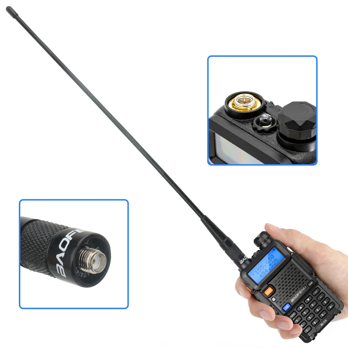 ABBREE-antena de Walkie Talkie AR-771, antena SMA hembra de doble banda de alta ganancia para Baofeng UV-5R UV 21 PRO V2 5RH Quansheng UV-K5 8 - imagen 4