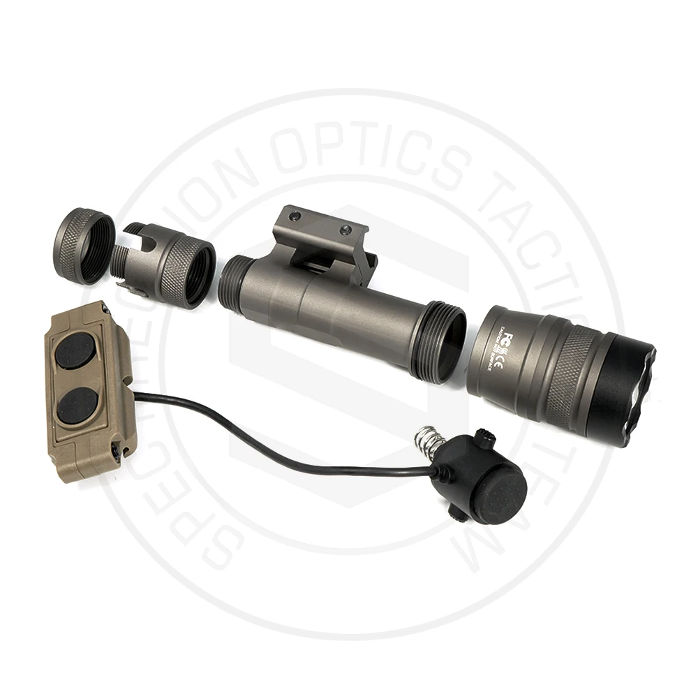 Luz de explorador de caza de Metal, 1300 lúmenes, REIN 1,0, foco de linterna, interruptor de doble función compatible con riel de 20MM - imagen 4