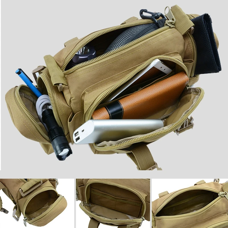 Riñonera táctica de nailon para hombre, bolso de hombro para el pecho, para exteriores, senderismo, Camping, caza, viaje, pesca, cámara - imagen 5