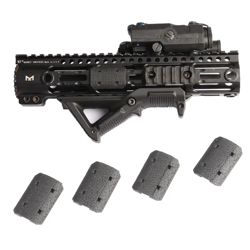 12 Uds. M-LOK de nailon táctico tipo riel 2 cubiertas protector de mano antideslizante para accesorios de pistola de juguete Airsoft BCM AR AR15 M4 - imagen 4