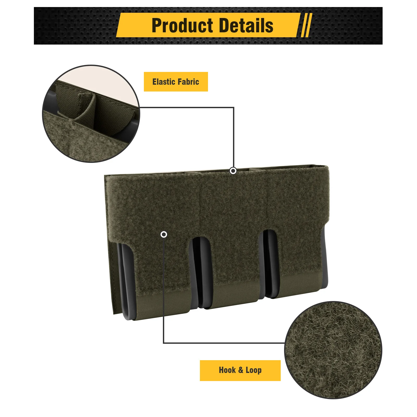 KRYDEX Triple funda portacargadores elástica MOLLE para M4 5.56mm - imagen 3