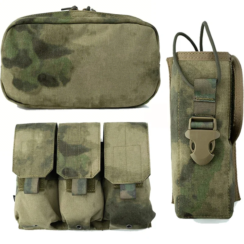Molle táctico, varios kits de bolsas, estuche de Triple accesorio, bolsa para interfono de Radio, bolsa para artículos diversos, accesorio