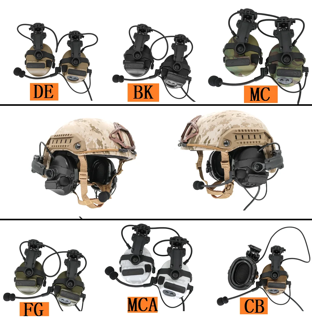 TAC-SKY táctico Airsoft deportes auriculares casco soporte Comta III orejeras de silicona reducción de ruido pastilla auriculares de tiro - imagen 3